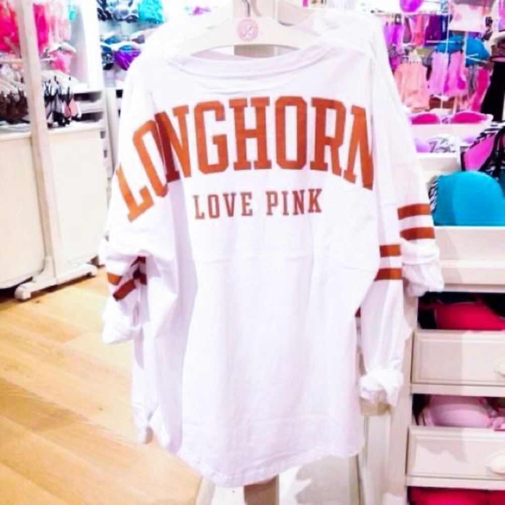 PINK VICTORIAS SECRET TEXAS LONGHORNS Varsity Crew